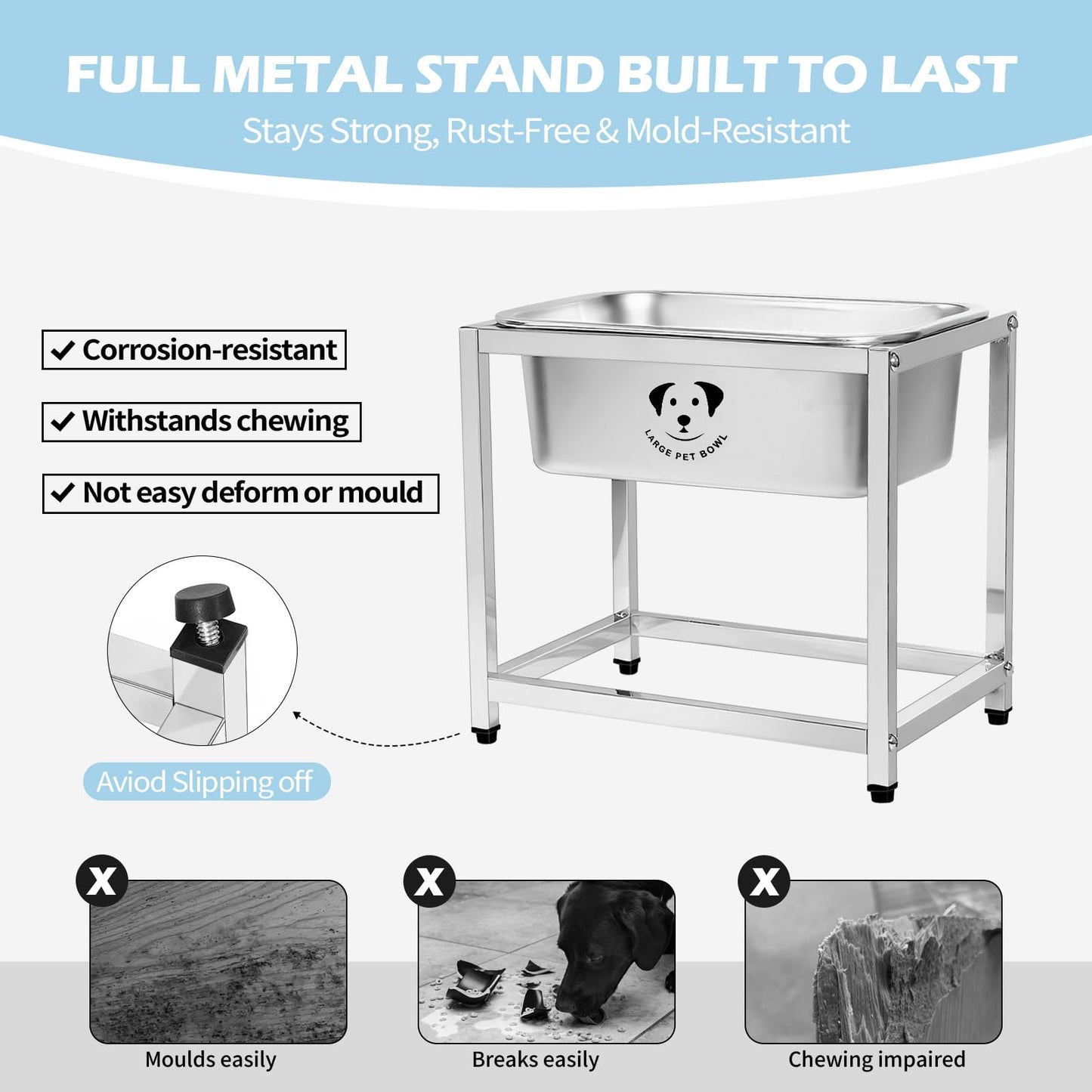 GIXSEGIE Stainless Steel Dog Bowls for Dogs