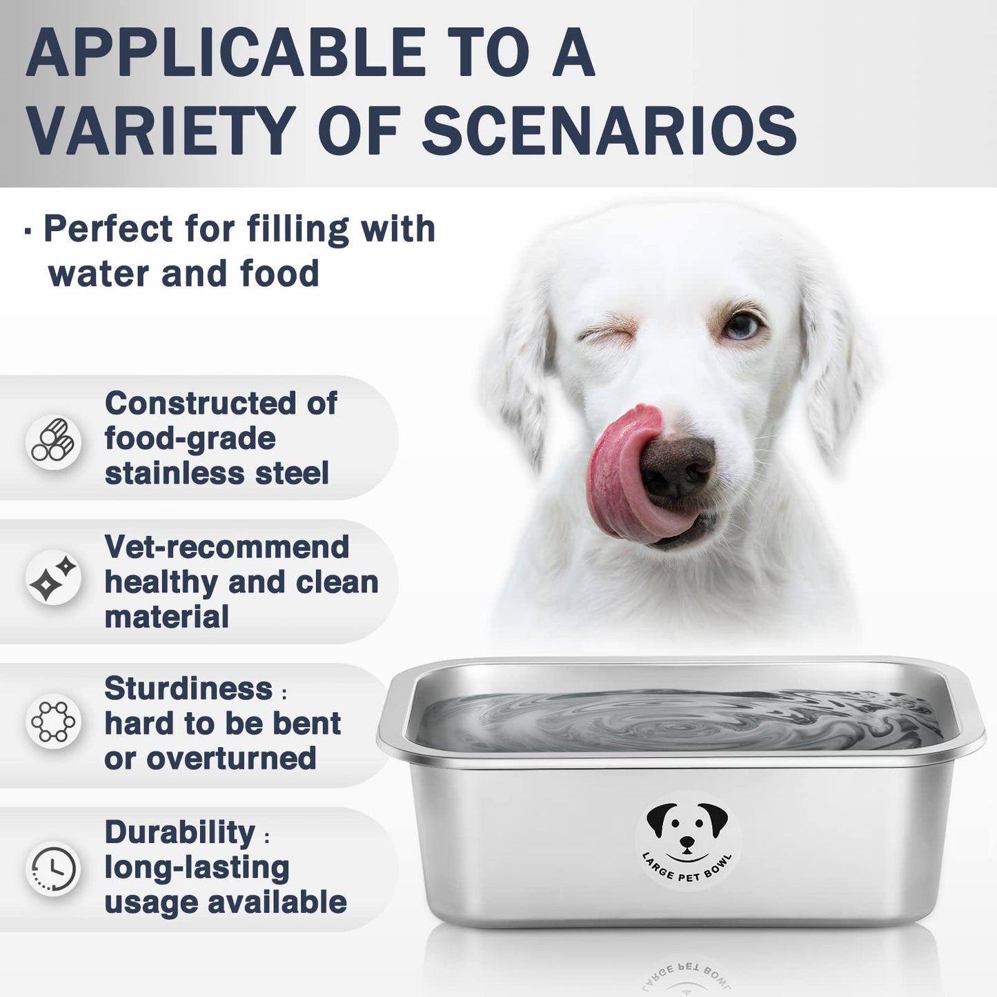 GIXSEGIE Stainless Steel Dog Bowls for Dogs