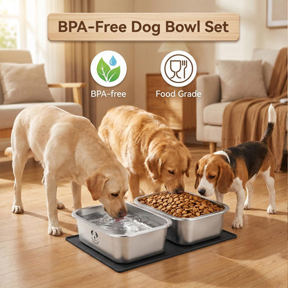 GIXSEGIE Stainless Steel Dog Bowls for Dogs