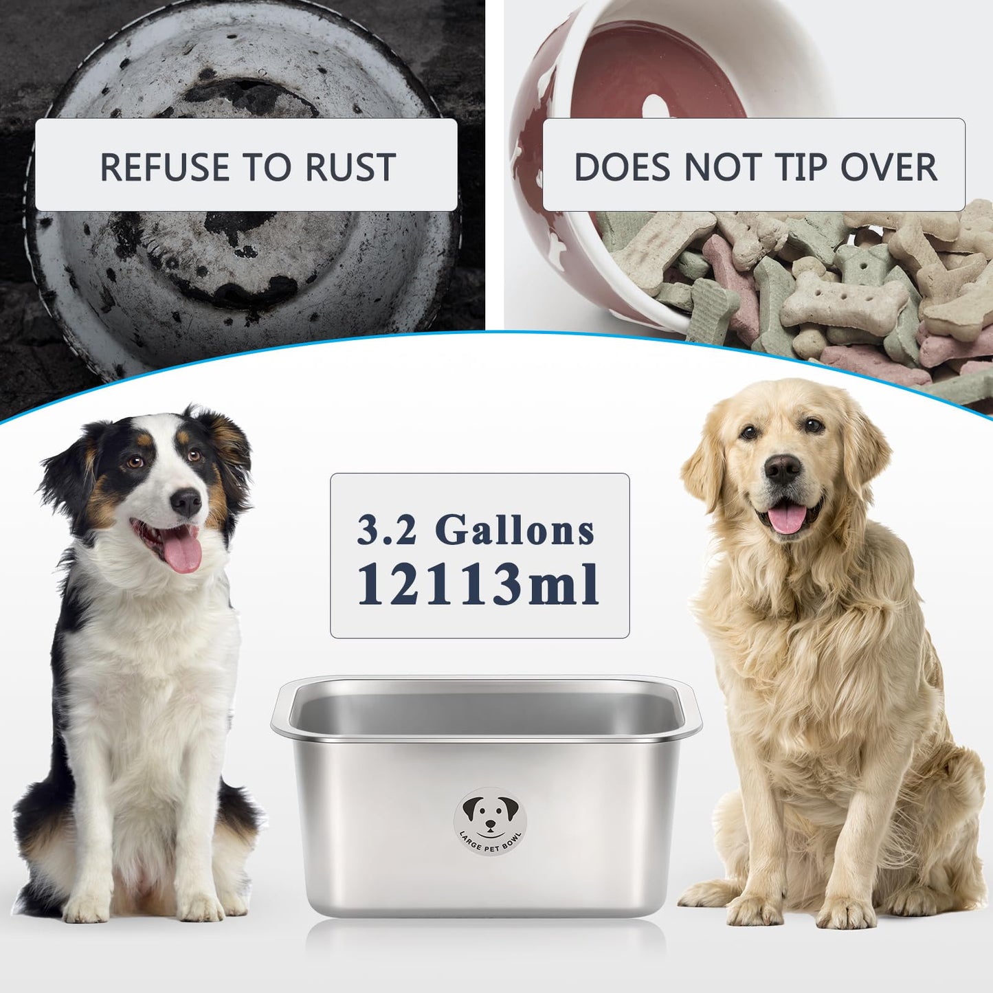 GIXSEGIE Stainless Steel Dog Bowls for Dogs