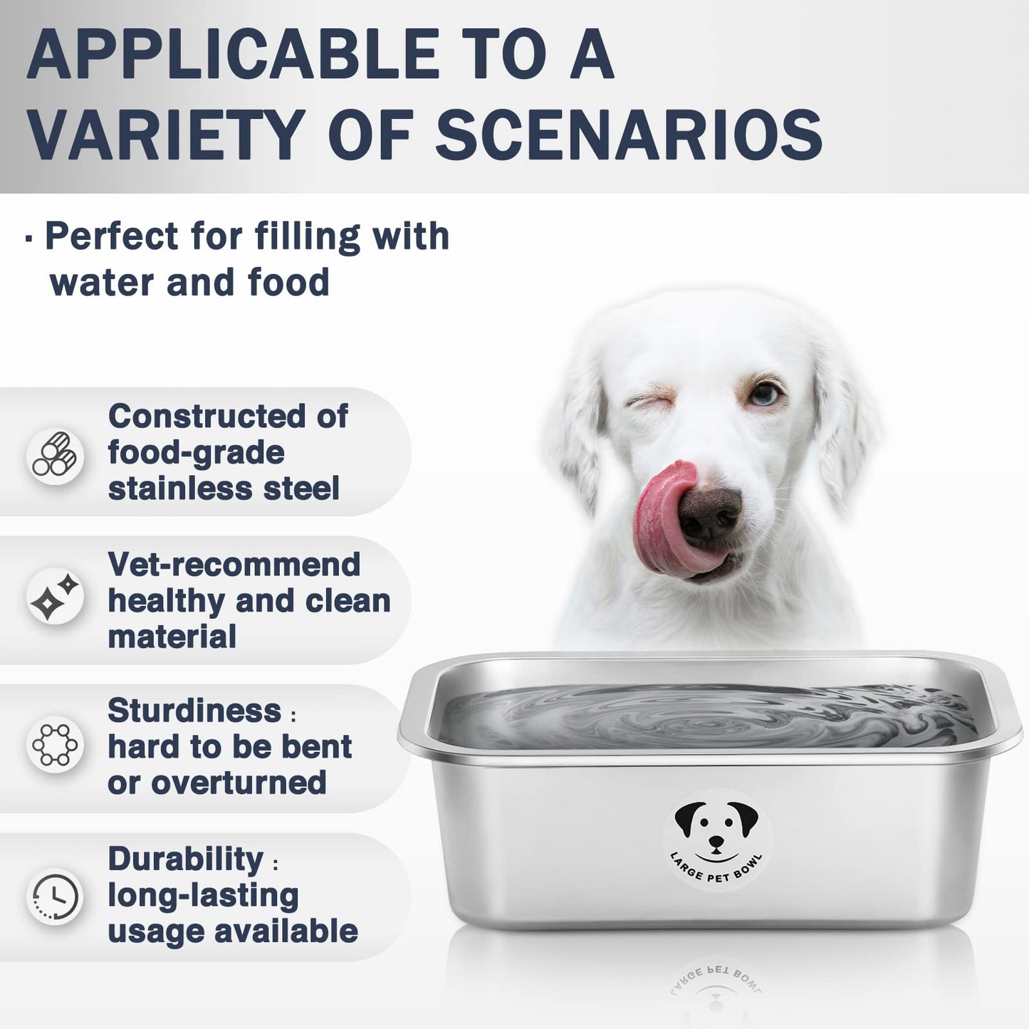 GIXSEGIE Stainless Steel Dog Bowls for Dogs