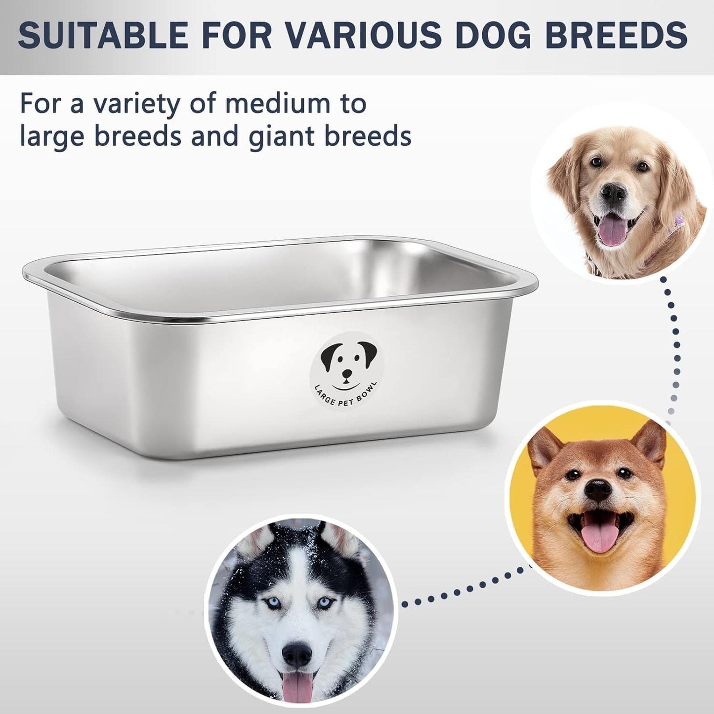 GIXSEGIE Stainless Steel Dog Bowls for Dogs