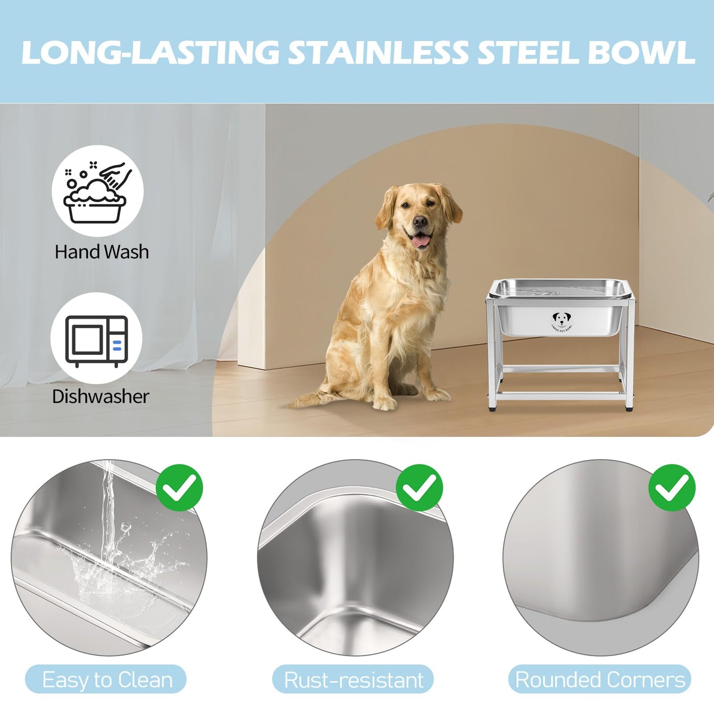 GIXSEGIE Stainless Steel Dog Bowls for Dogs