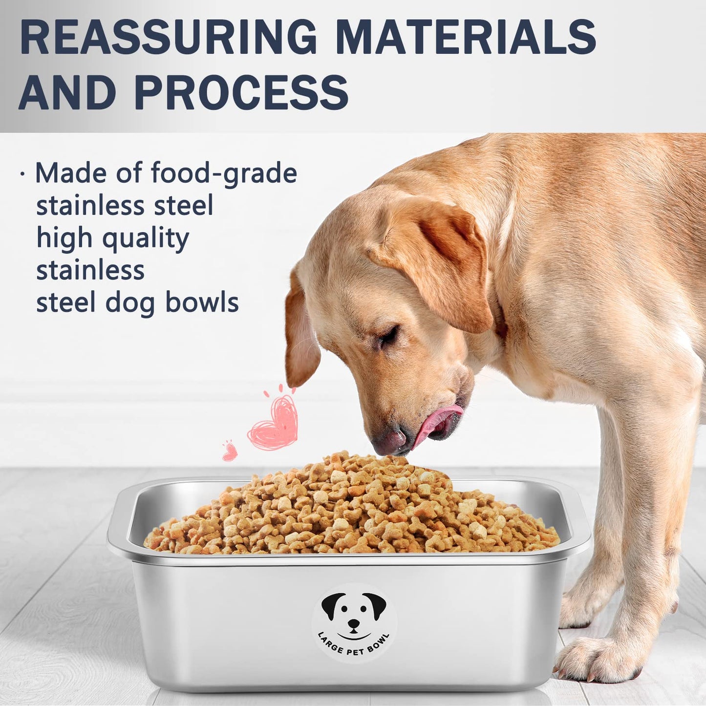 GIXSEGIE Stainless Steel Dog Bowls for Dogs