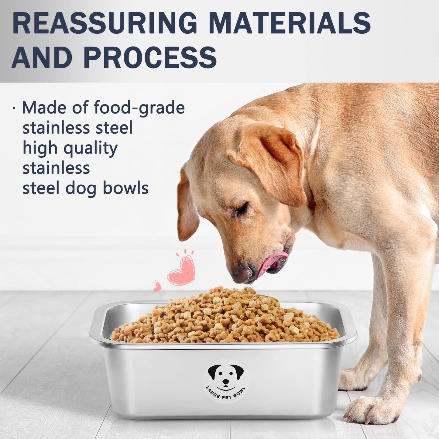 GIXSEGIE Stainless Steel Dog Bowls for Dogs
