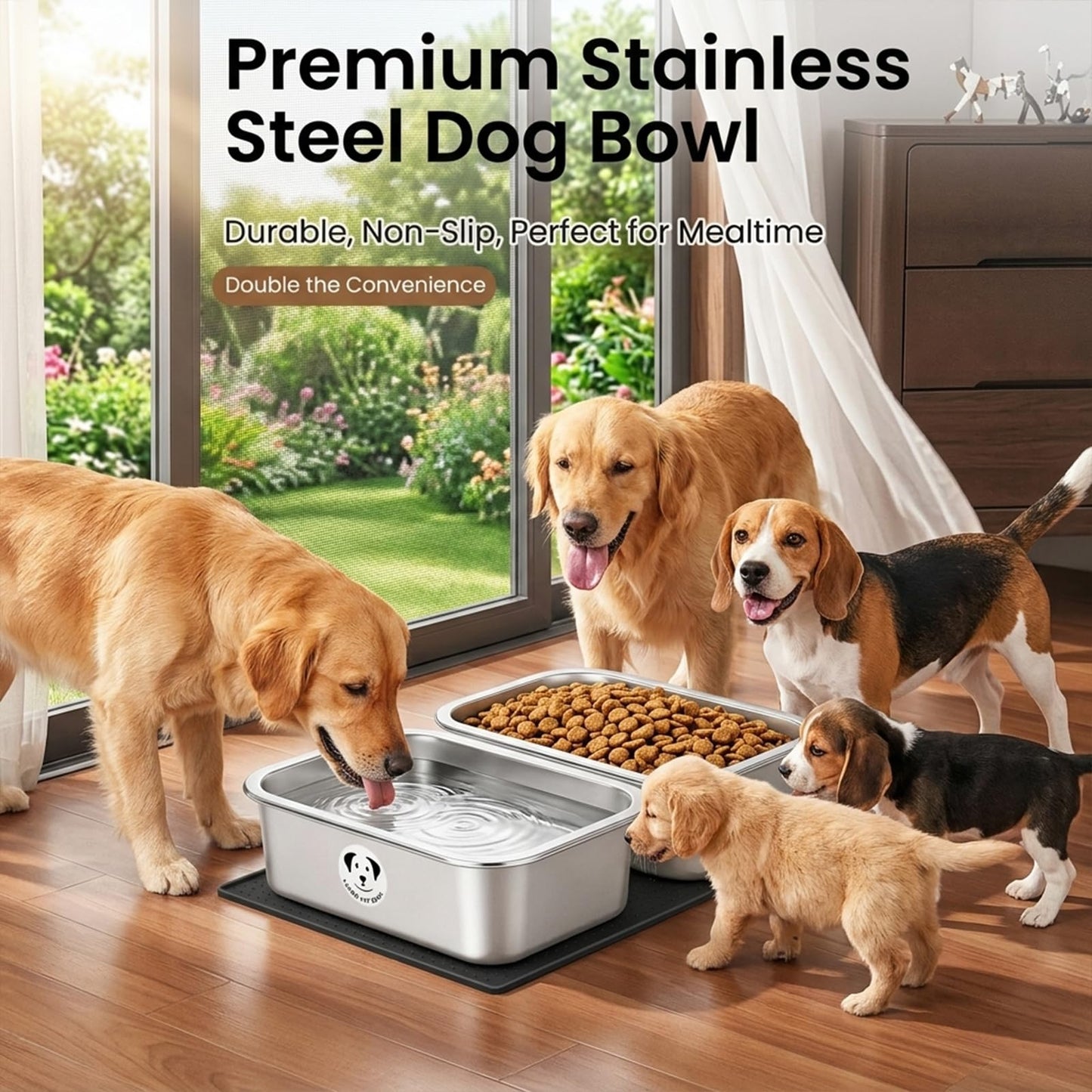 GIXSEGIE Stainless Steel Dog Bowls for Dogs