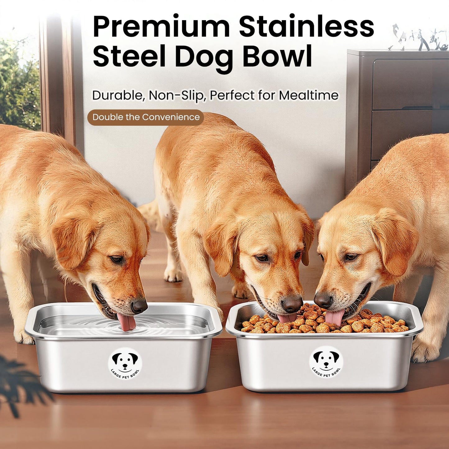 GIXSEGIE Stainless Steel Dog Bowls for Dogs